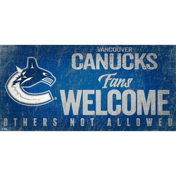 Vancouver Canucks 6" x 12" Fans Welcome Sign