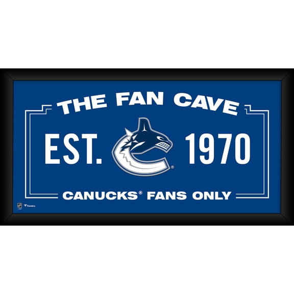 Vancouver Canucks Framed 10" x 20" Fan Cave Collage