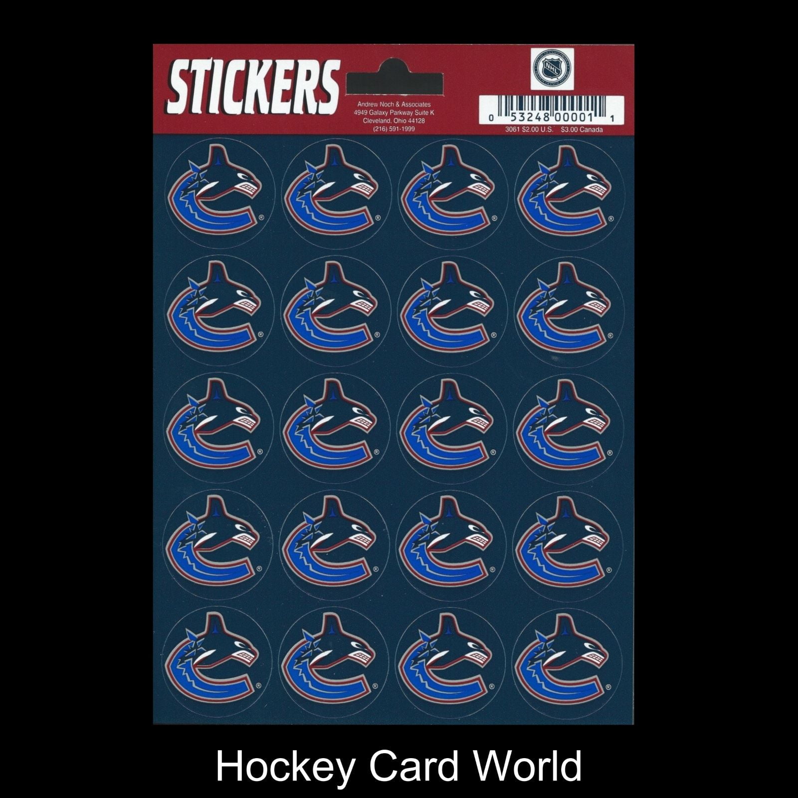 Vancouver Canucks Logo Sticker Sheet 5"x7" Decals Licensed 20 Logos