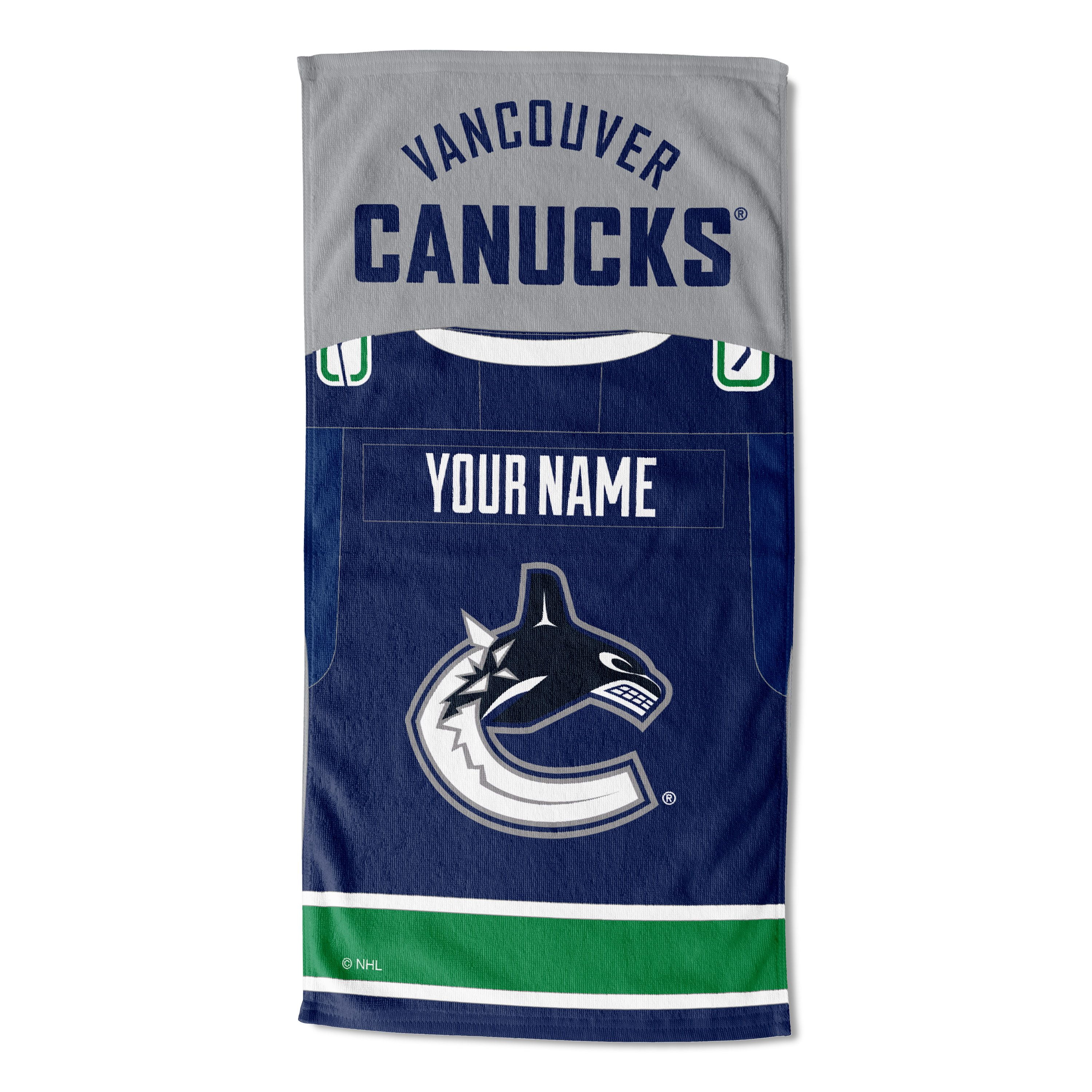 Vancouver Canucks NHL Jersey Personalized Beach Towel, 30" x 60"