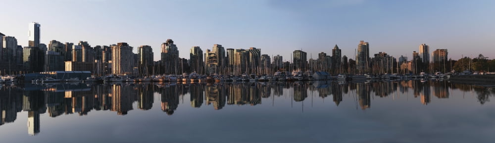Vancouver City Skyline VancouverBritish ColumbiaCanada Canvas Art - Keith Levit Design Pics (40 x 11)