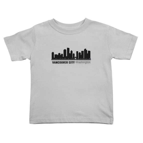 Vancouver City Washington Silhouette Cute Toddler Tshirts for Boys Girls (Gray, 5/6T)