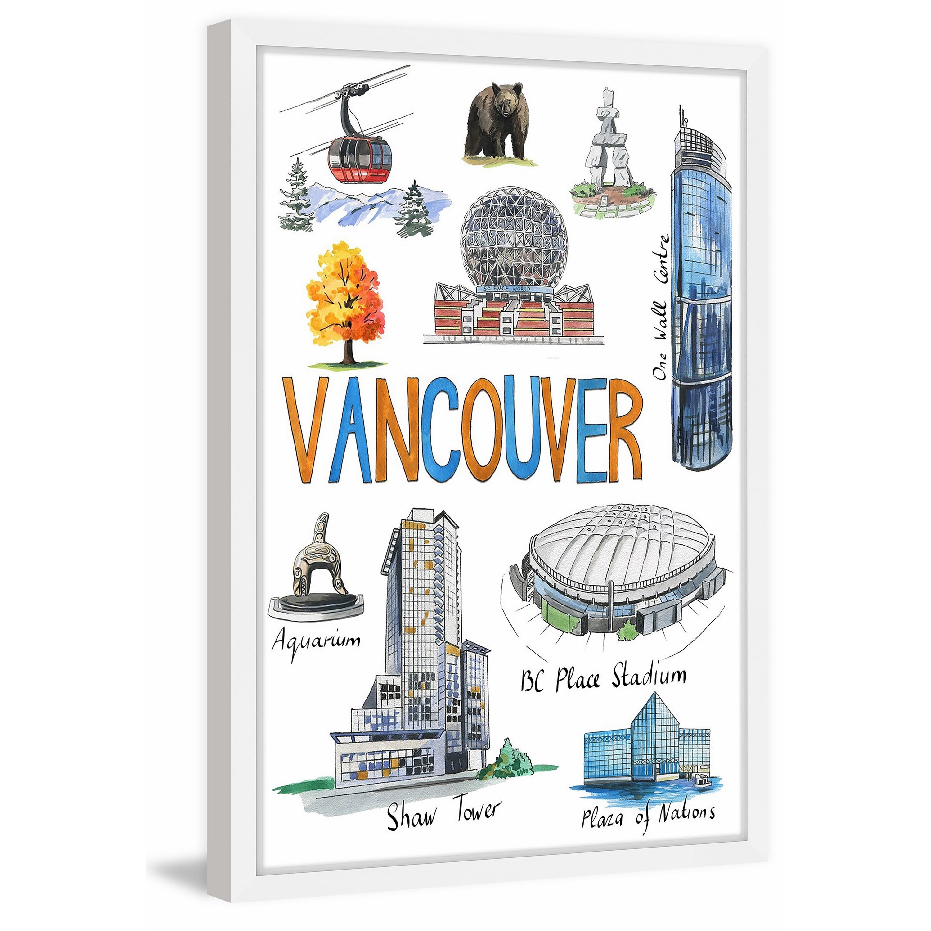 "Vancouver Sites" Framed Painting Print