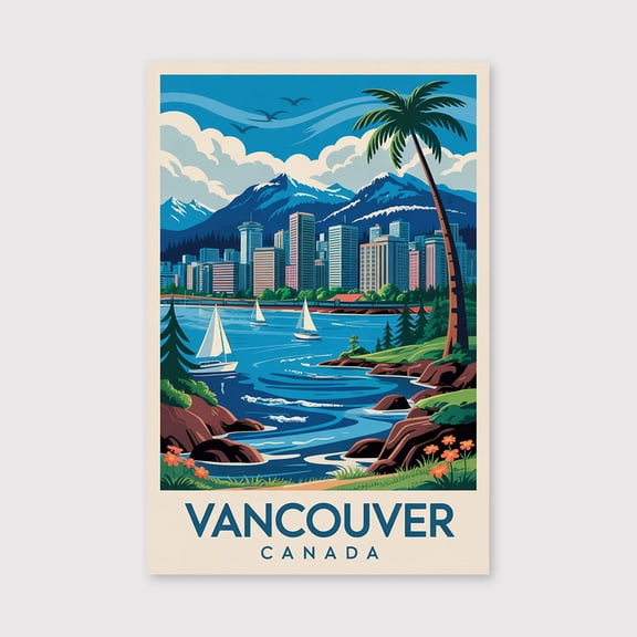 Vancouver Travel Print Canvas Wall Art, Vancouver Wall Hanging Home decor Vancouver Canvas Art, Canada Art Canvas Vancouver Canvas-1WN843
