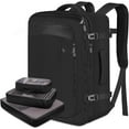 thumbnail image 1 of Vancropak Expandable Carry on Backpack for Men Women, 40L Airline Approved Travel Backpacks with 3 Packing Cubes, Black, 1 of 10