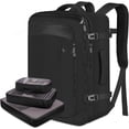 thumbnail image 1 of Vancropak Expandable Carry on Backpack for Men Women, 40L Airline Approved Travel Backpacks with 3 Packing Cubes, Black, 1 of 8