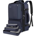 thumbnail image 1 of Vancropak Travel Backpack, 40L Waterproof Carry on Bag with 3 Packing Cubes for Men Women, Blue, 1 of 8