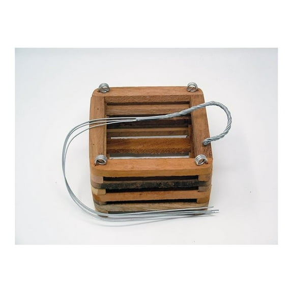 Vanda Orchid Basket 6 Inch Cedar Wood Slatted - with 20 Inch 4-Way Hanger - Orchid Pots for Vanda, Ferns, Bromeliads - Plant Hanging Basket for Airflow & Drainage