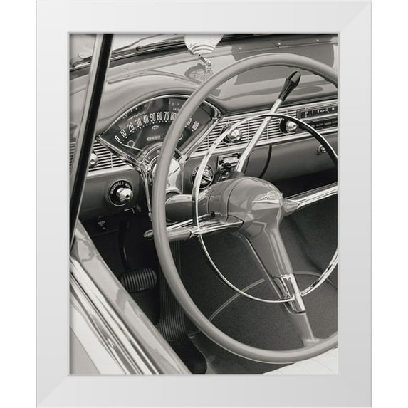 Vandenack 12x14 White Modern Wood Framed Museum Art Print Titled - At The Wheel