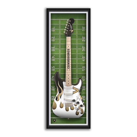 Vanderbilt Commodores 14" x 37" Electric Guitar Framed Art Print