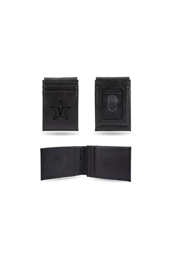 Vanderbilt Commodores Laser Engraved Black Front Pocket Wallet/Money Clip