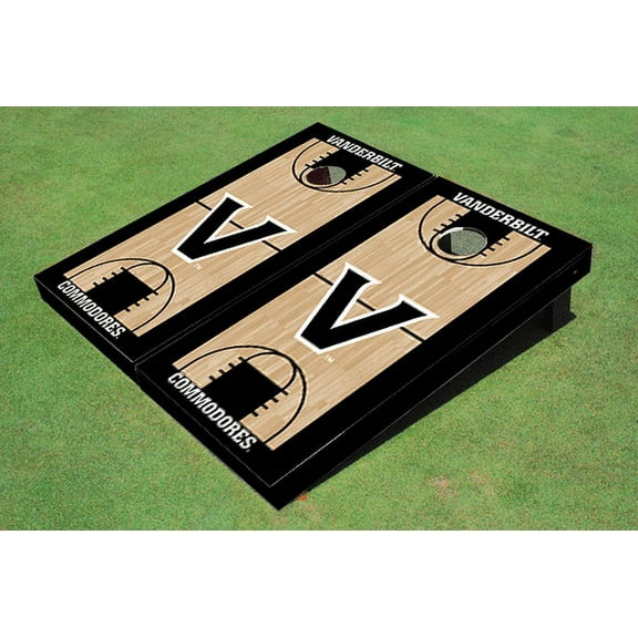 Vanderbilt University Black Matching Basketball Court Custom Cornhole Boards