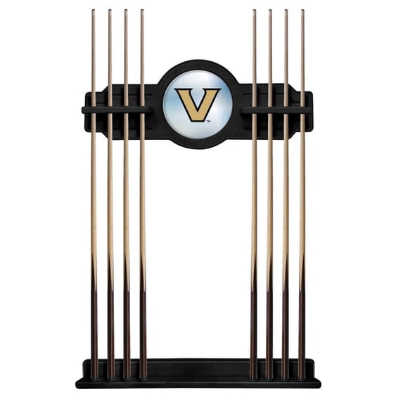Vanderbilt University Solid Wood Cue Rack with a Black Finish