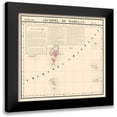 thumbnail image 1 of Vandermaelen 21x20 Black Modern Framed Museum Art Print Titled - Archipel de Magellan Japan - Vandermaelen 1827, 1 of 5