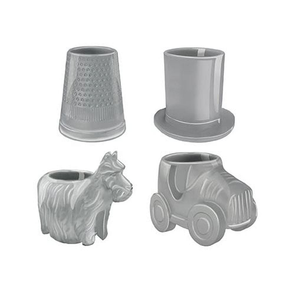 Vandor Hasbro Gaming Monopoly Game Pieces 4pcs. Mini Sculpted Ceramic Glasses