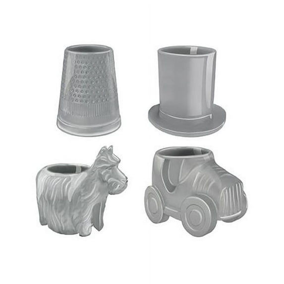 Vandor Hasbro Gaming Monopoly Game Pieces 4pcs. Mini Sculpted Ceramic Glasses