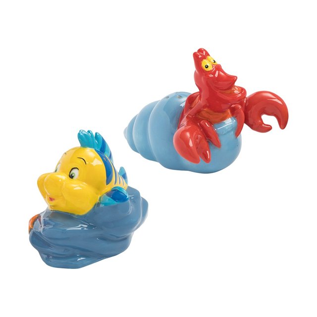 Vandor LLC The Little Mermaid Sculpted Flounder & Sebastian Salt