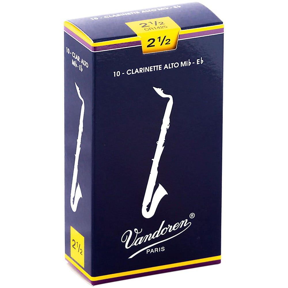 Vandoren Alto Clarinet Traditional Reeds Strength #2.5; Box of 10