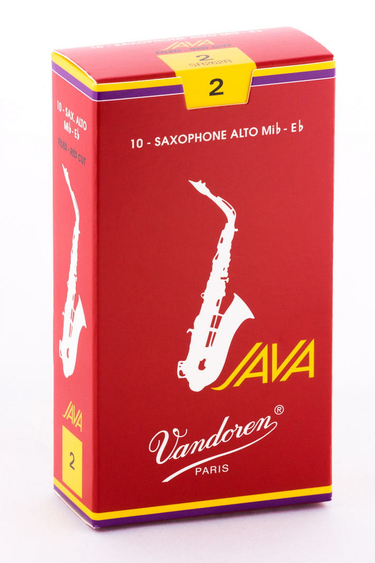 Vandoren Alto Sax Java Red Reeds Strength #2; Box of 10