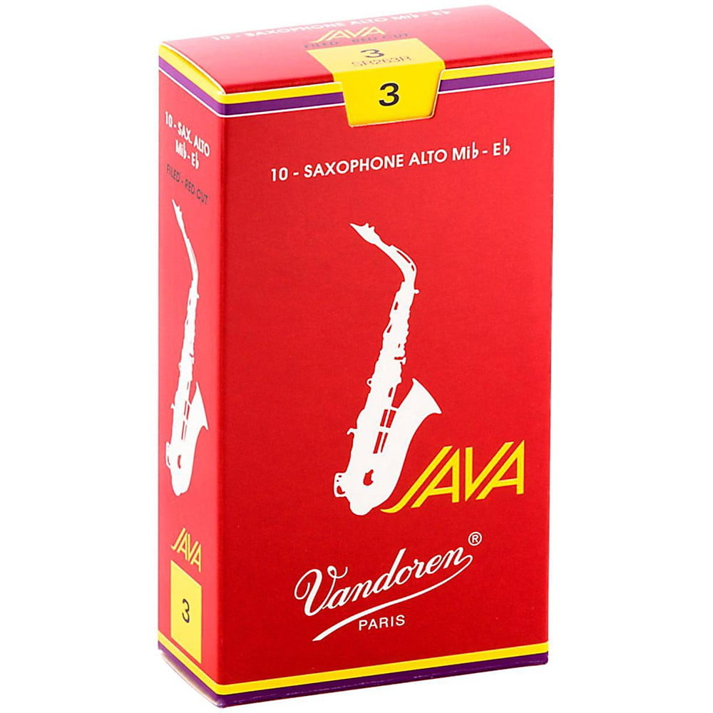Vandoren Alto Sax Java Red Reeds Strength #3; Box of 10