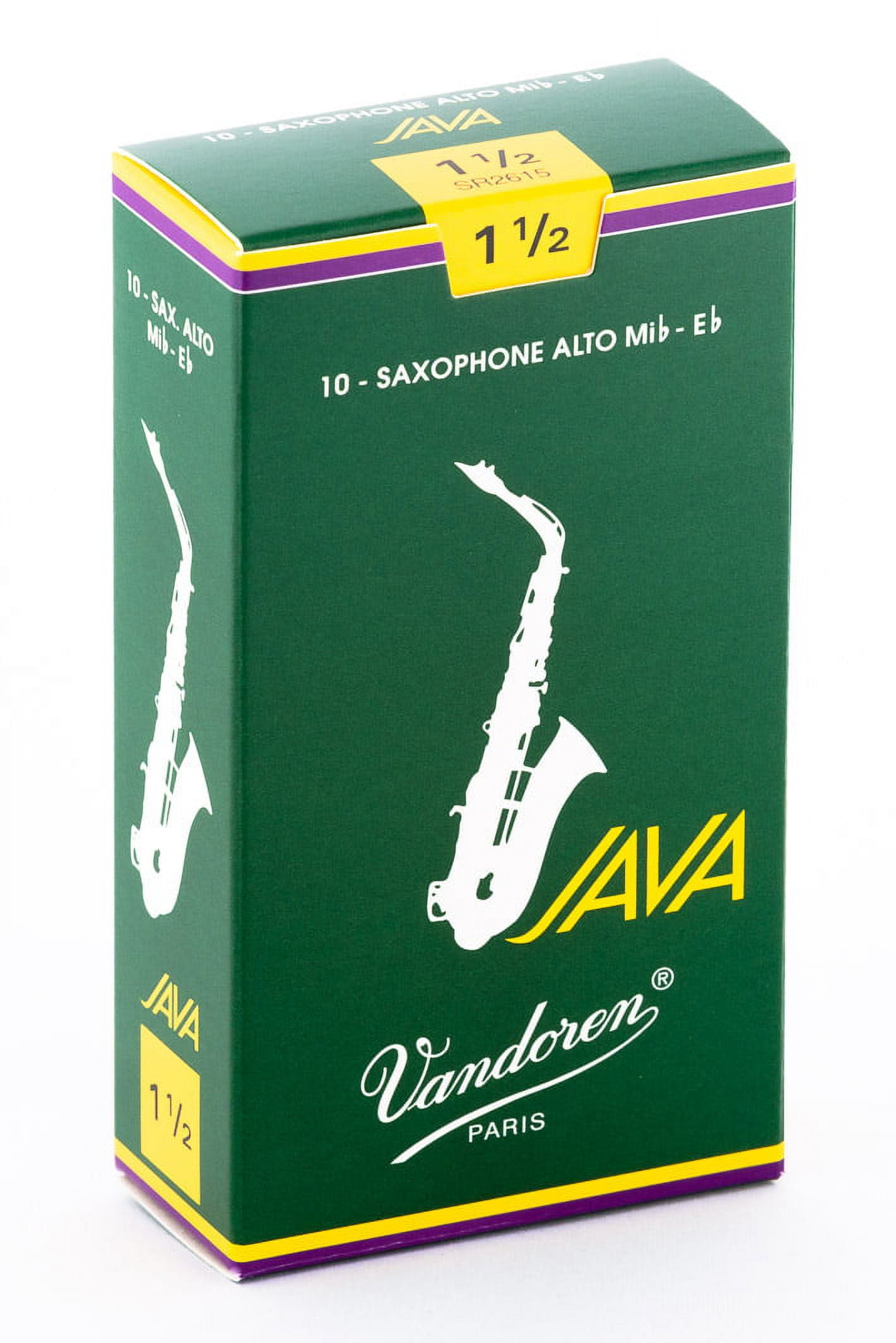 Vandoren Alto Sax Java Reeds Strength #1.5; Box of 10