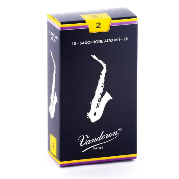 Vandoren Alto Sax Traditional Reeds Strength #2; Box of 10
