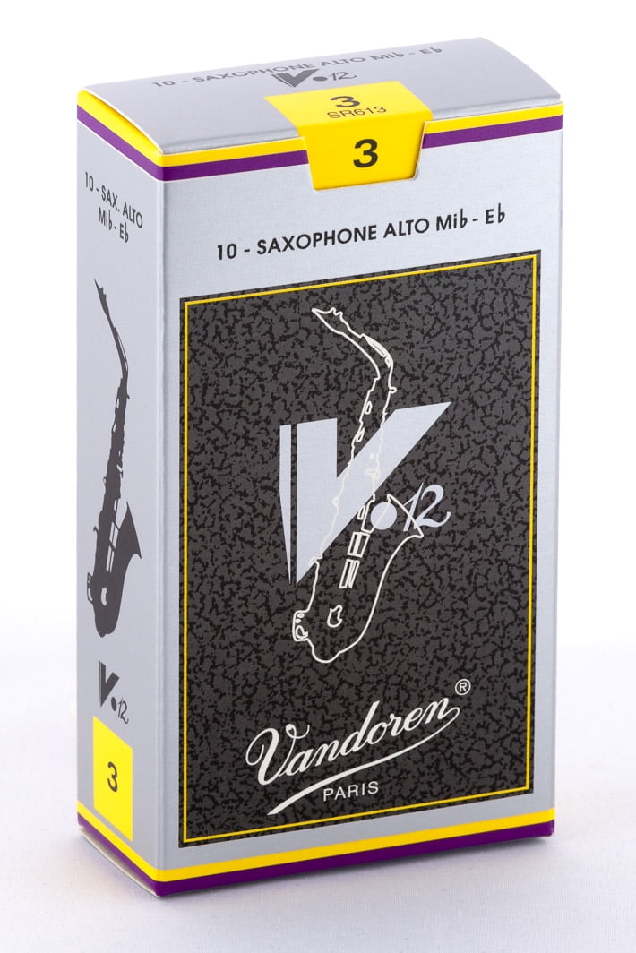 Vandoren Alto Sax V.12 Reeds Strength #3; Box of 10