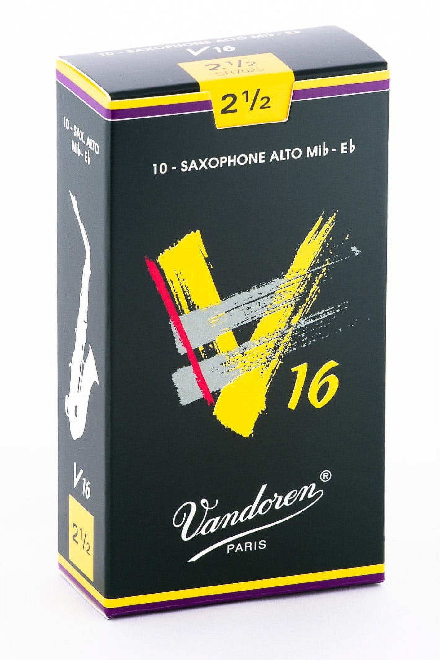 Vandoren Alto Sax V16 Reeds Strength #2.5; Box of 10