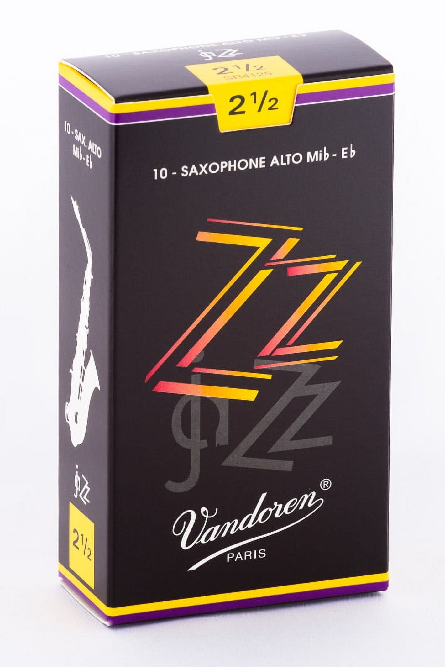 Vandoren Alto Sax ZZ Reeds Strength #2.5; Box of 10