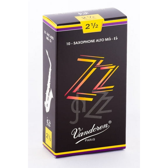 Vandoren Alto Sax ZZ Reeds Strength #2.5; Box of 10