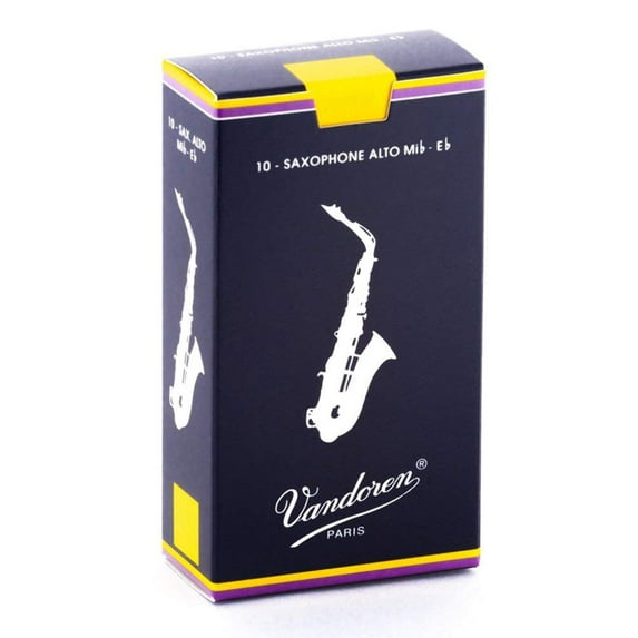 Vandoren Alto Saxophone Traditional Woodwind Reeds, Strength 3, 0.13 lbs,10-Pack