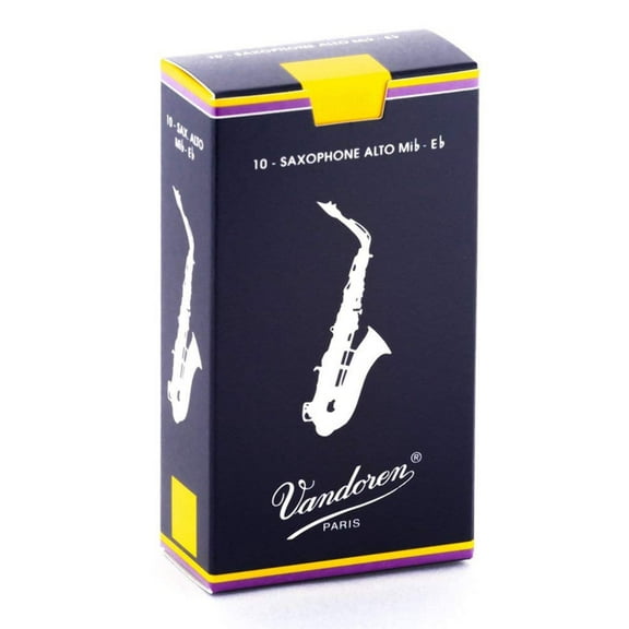 Vandoren Alto Saxophone Traditional Woodwind Reeds, Strength 3, 0.13 lbs,10-Pack