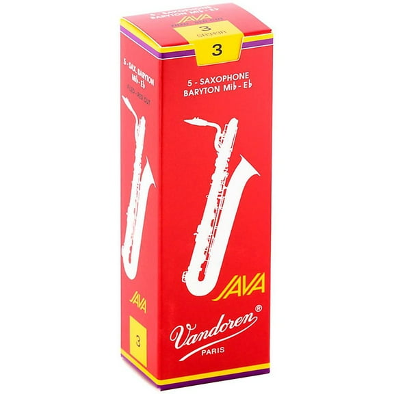 Vandoren Bari Sax Java Red Reeds Strength #3; Box of 5