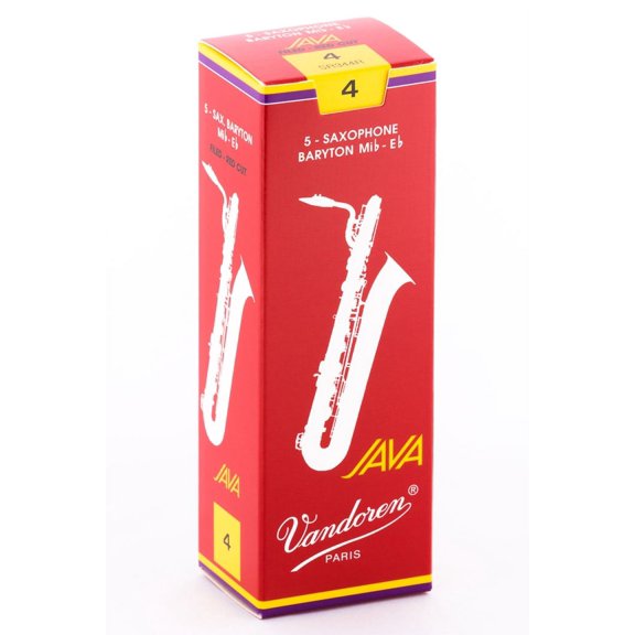 Vandoren Bari Sax Java Red Reeds Strength #4; Box of 5