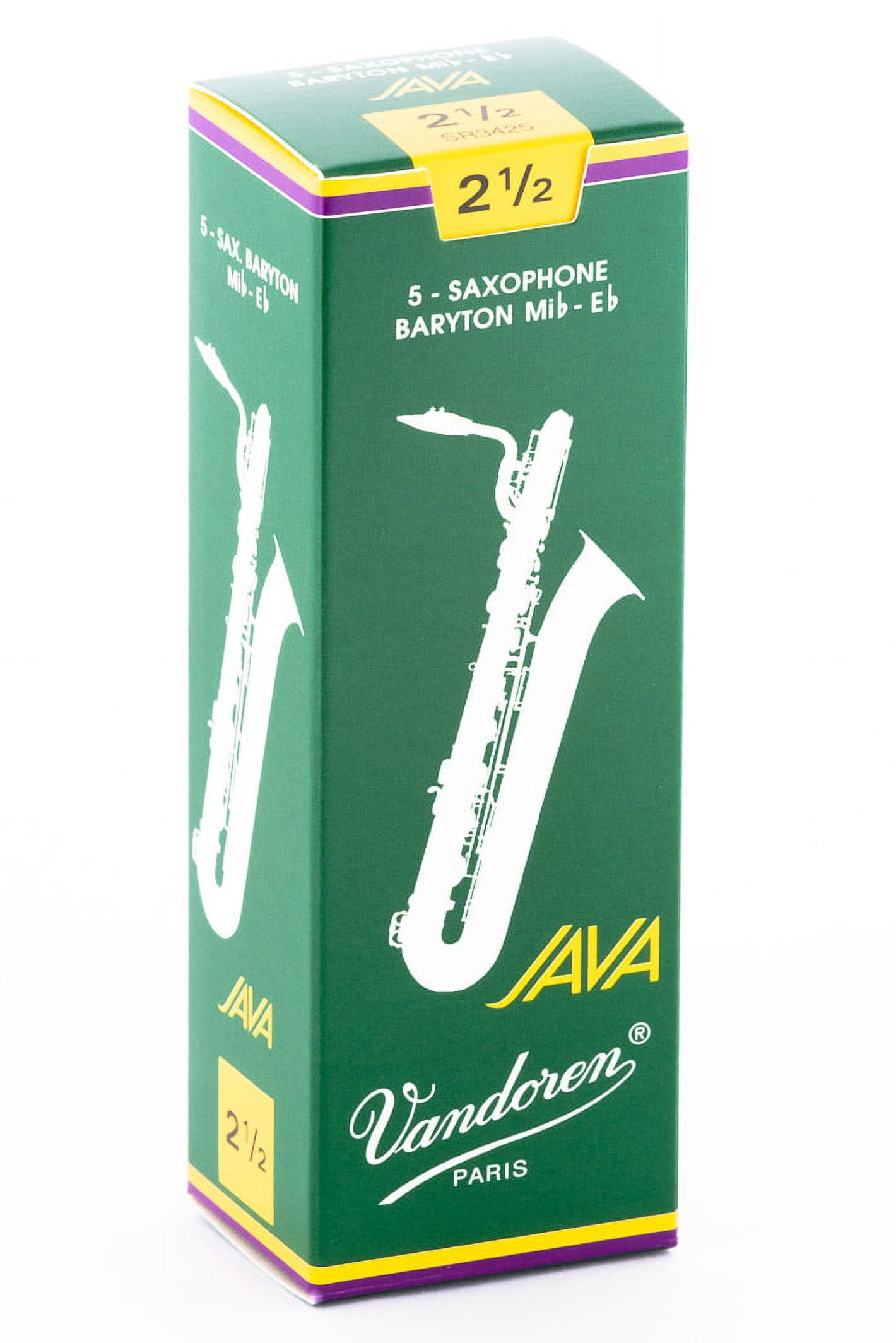 Vandoren Bari Sax Java Reeds Strength #2.5; Box of 5