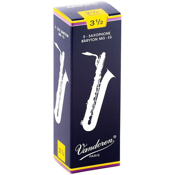 Vandoren Bari Sax Traditional Reeds Strength #3.5; Box of 5