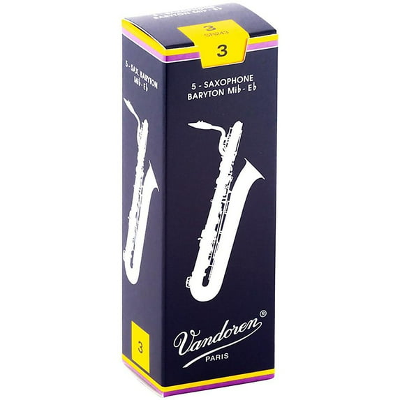 Vandoren Bari Sax Traditional Reeds Strength #3; Box of 5