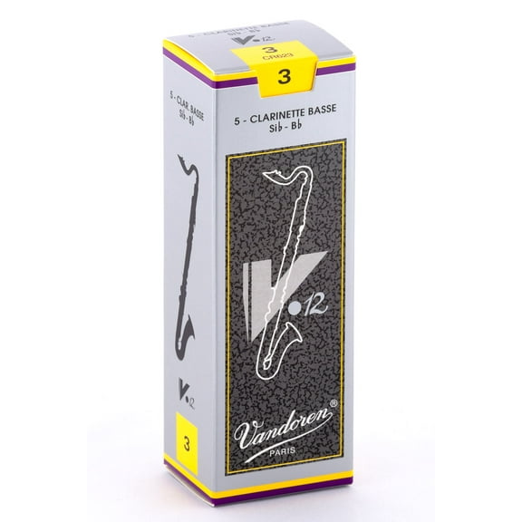 Vandoren Bass Clarinet V.12 Reeds Strength #3; Box of 5