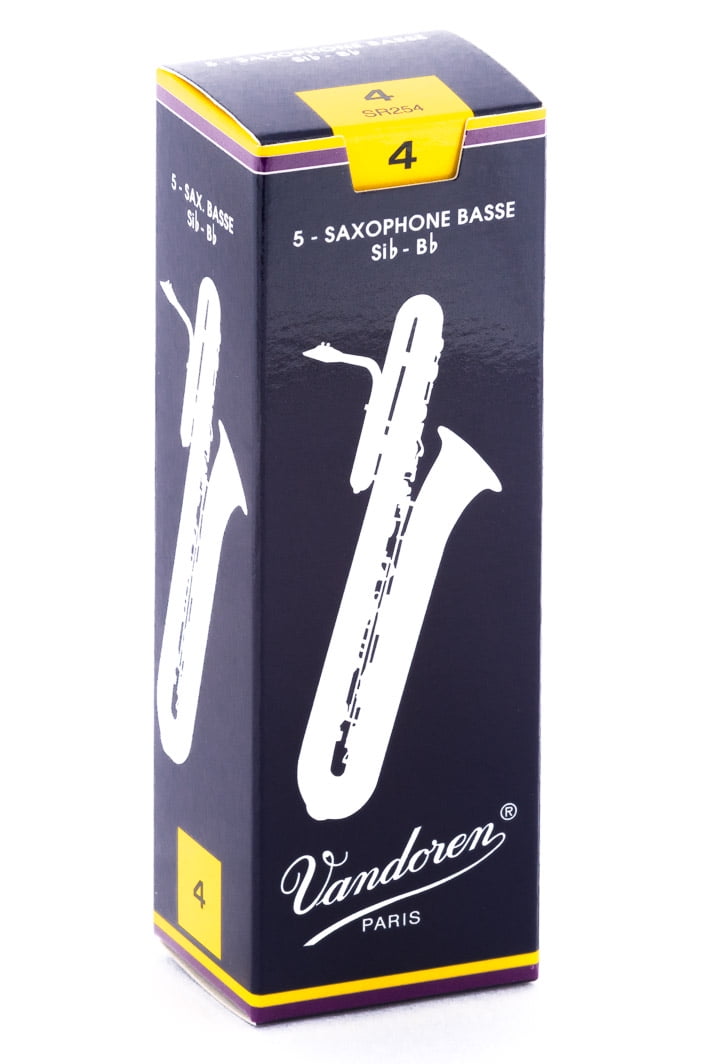 Vandoren Bass Sax Traditional Reeds Strength #4; Box of 5