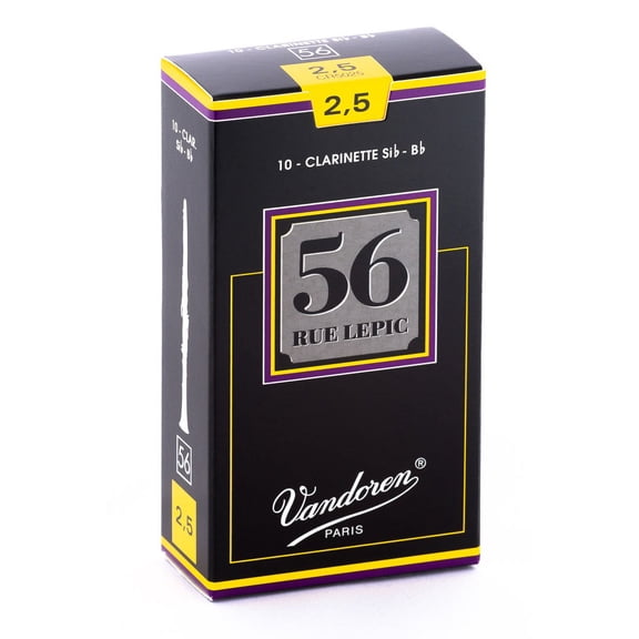 Vandoren Bb Clarinet 56 Rue Lepic Reeds Strength #2.5; Box of 10