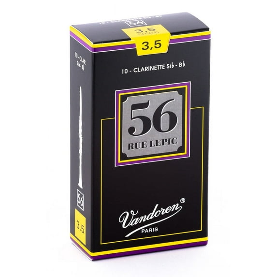 Vandoren Bb Clarinet 56 Rue Lepic Reeds Strength #3.5; Box of 10