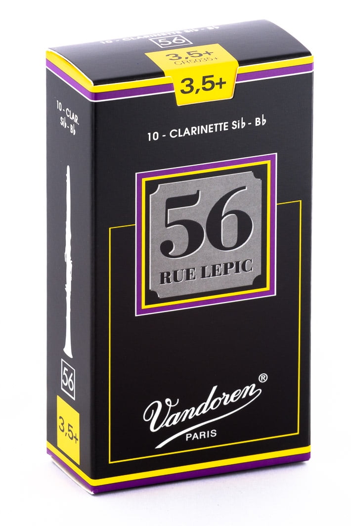Vandoren Bb Clarinet 56 Rue Lepic Reeds Strength #3.5+; Box of 10
