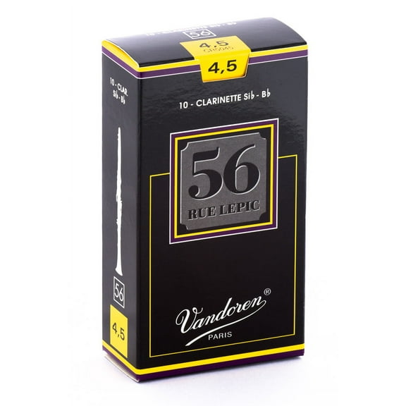 Vandoren Bb Clarinet 56 Rue Lepic Reeds Strength #4.5; Box of 10