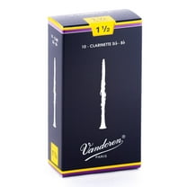 Vandoren Bb Clarinet Traditional Reeds Strength #1.5; Box of 10