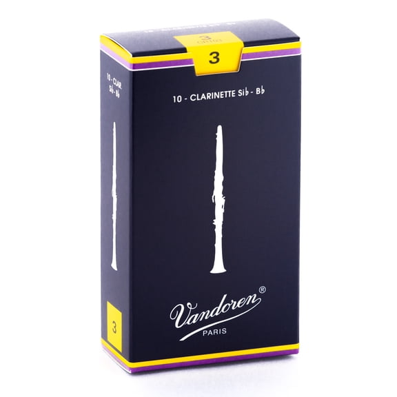 Vandoren Bb Clarinet Traditional Reeds Strength #3, Box of 10