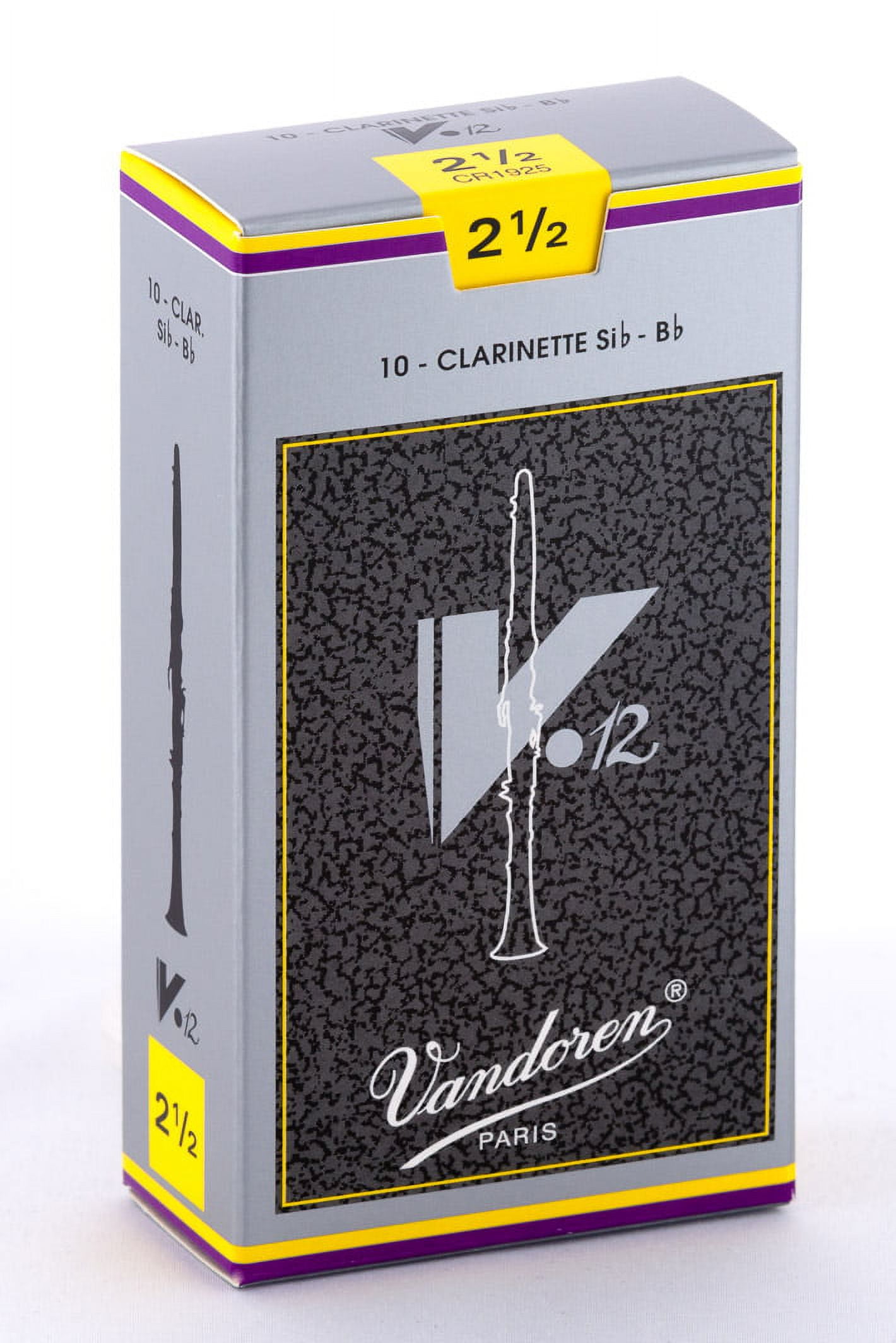 Vandoren Bb Clarinet V.12 Reeds Strength #2.5; Box of 10