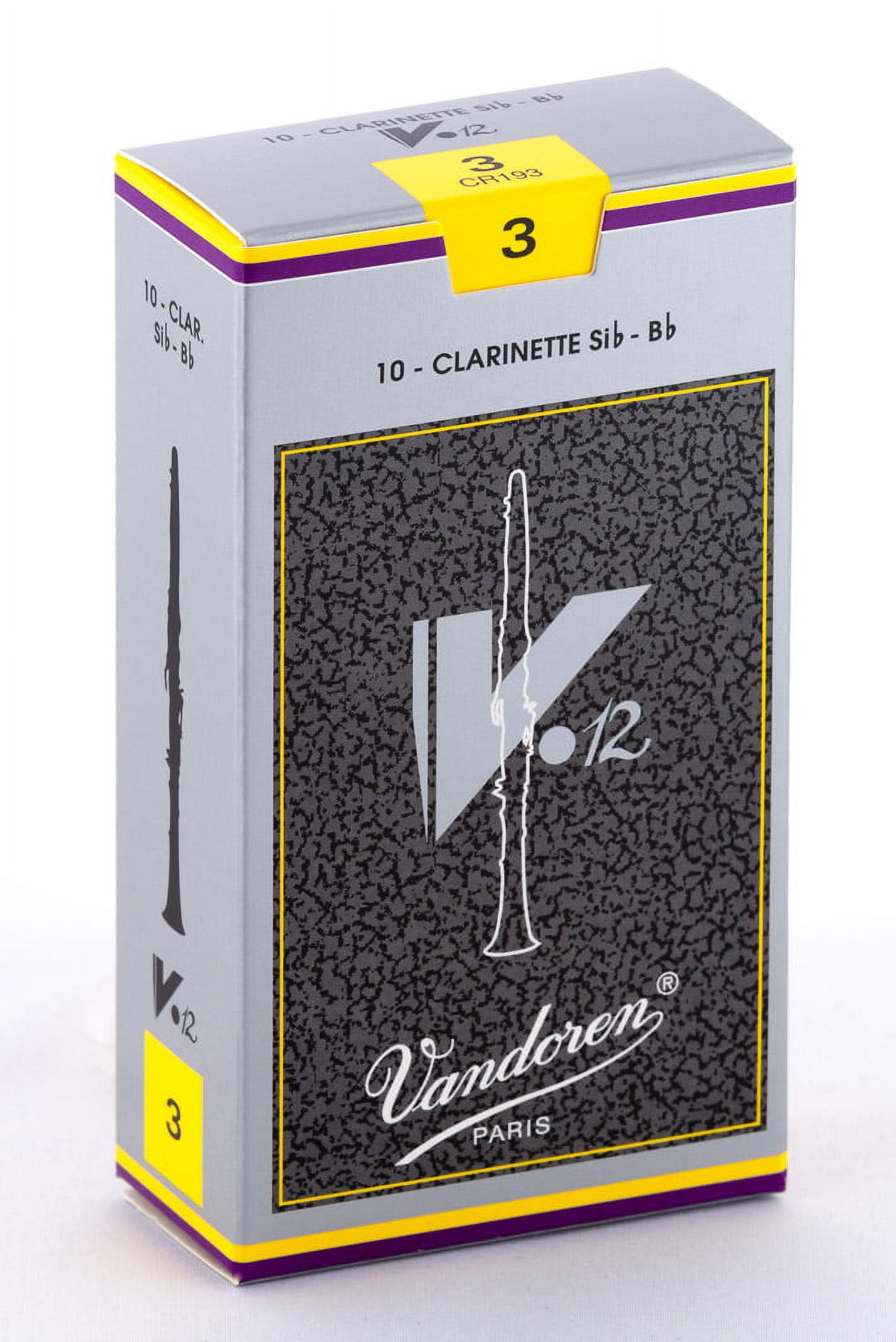 Vandoren Bb Clarinet V.12 Reeds Strength #3; Box of 10