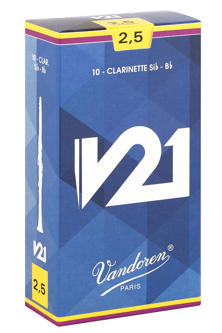Vandoren Bb Clarinet V21 Reeds Strength #2.5; Box of 10