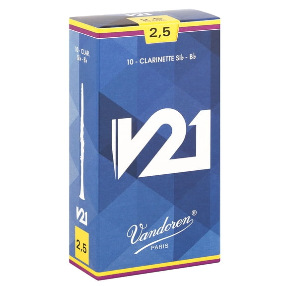 Vandoren Bb Clarinet V21 Reeds Strength #2.5; Box of 10