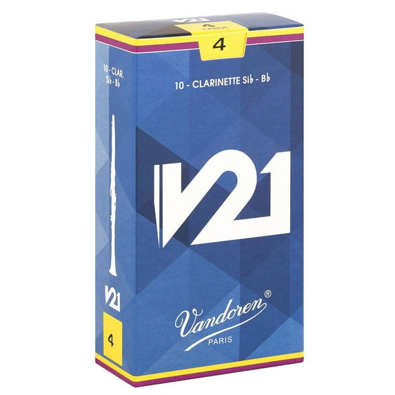 Vandoren Bb Clarinet V21 Reeds Strength #4; Box of 10
